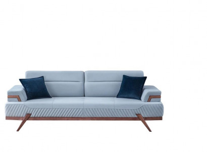 Modern sofas designer blue 3-seater upholstered sofas leather couches new